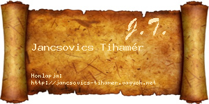 Jancsovics Tihamér névjegykártya